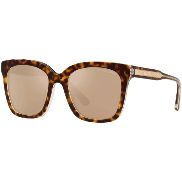 Michael Kors San Marino Gold Mirrored Square Ladies Sunglasses - Picture 1 of 2